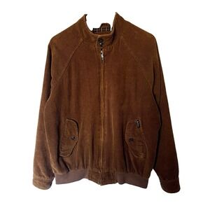Ben Sherman Mens Corduroy  Harrington Bomber Jacket‎ Size M Brown Pockets